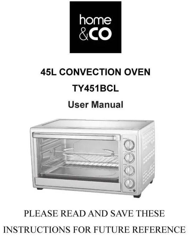 home CO 45L Convection Oven User Manual