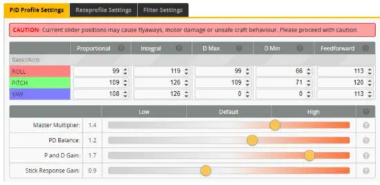 FLYWOO CineRace20 ANALOG Base - PID and filter