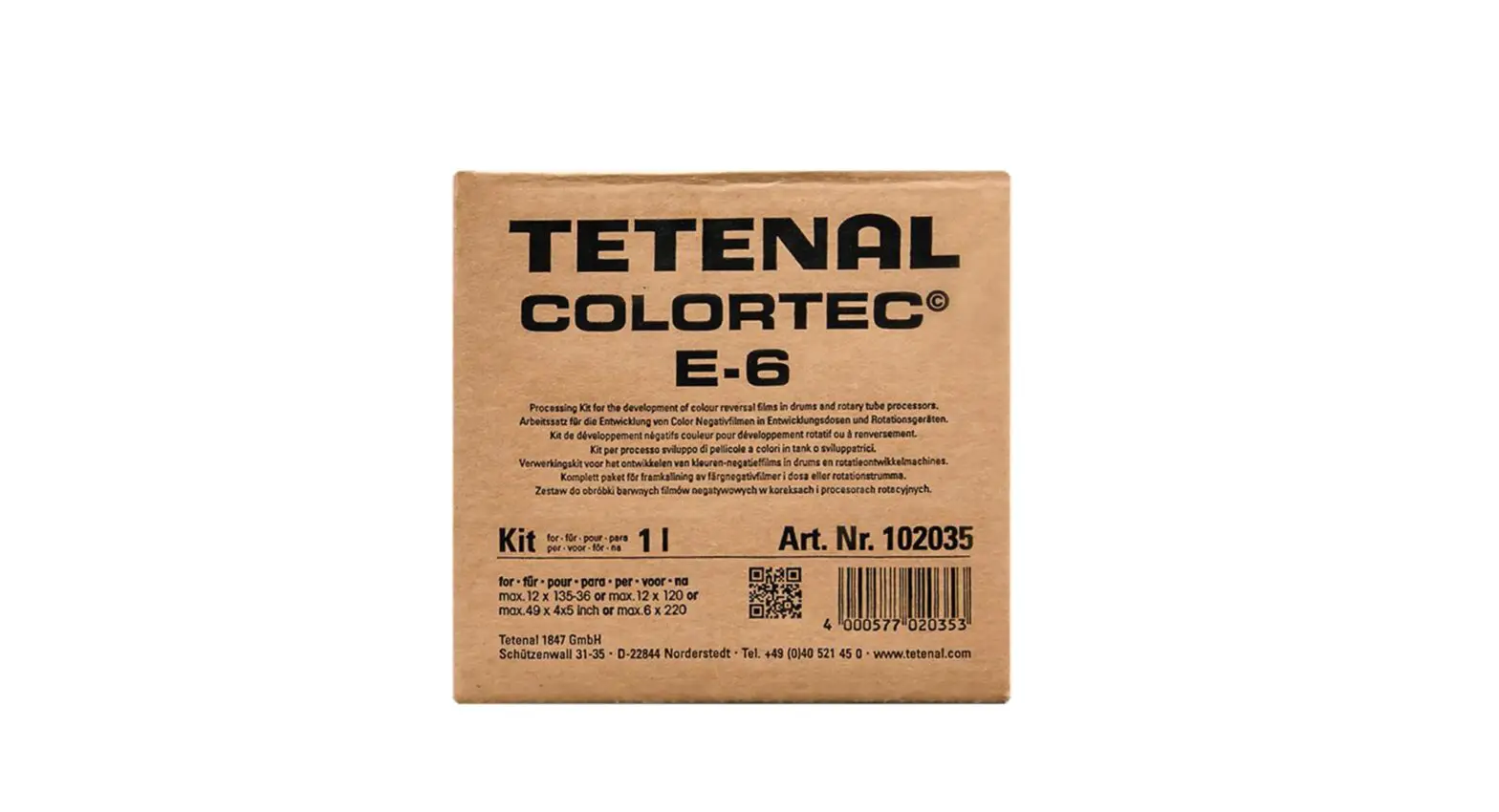 Tetenal 102035 Colortec E-6 3-bath Process User Manual