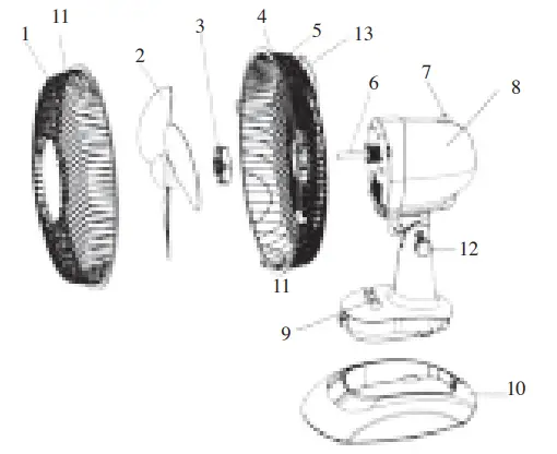 DOMO DO8138 Desk Fan - PARTS