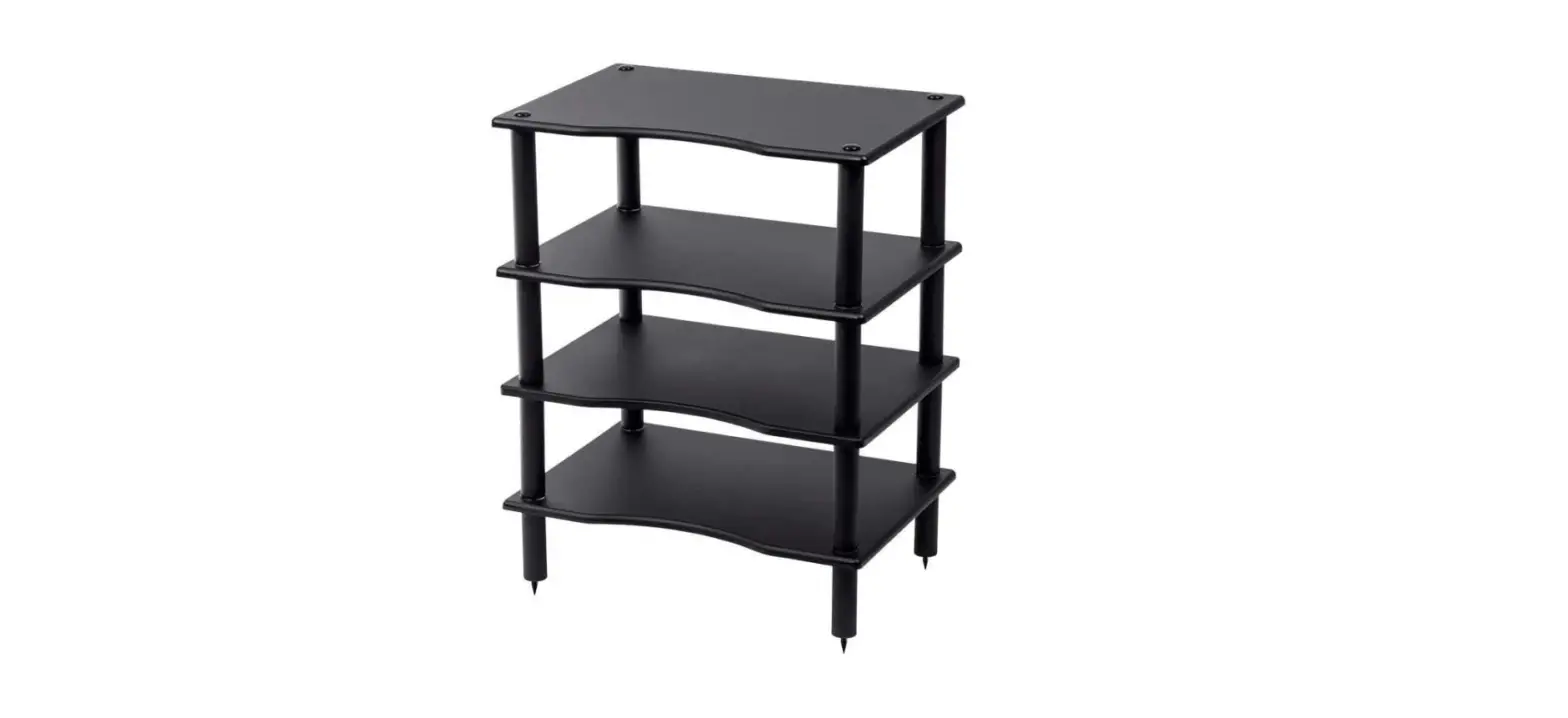 Monolith 4 Tier/shelf Audio Stand - Black | Open Air Storage, Modular Design, Sturdy-complete Features/instruction Guide