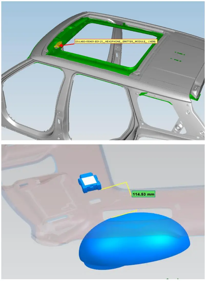 Jaguar Land Rover DS-L460-150401 E01 21 HEM Headphone Emitter Module - fig