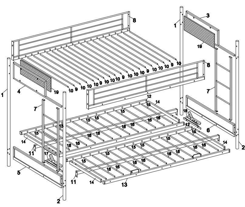 Polibihd-WF197908-Rustic-Twin-Over-Full-Metal-Bunk-Bed-Black-1