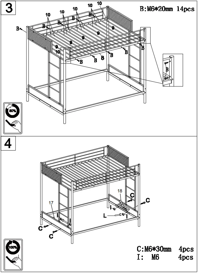 Polibihd-WF197908-Rustic-Twin-Over-Full-Metal-Bunk-Bed-Black-8