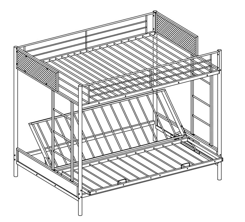 Polibihd-WF197908-Rustic-Twin-Over-Full-Metal-Bunk-Bed-Black-product