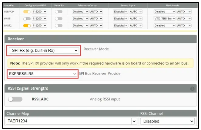 Receiver Configuration