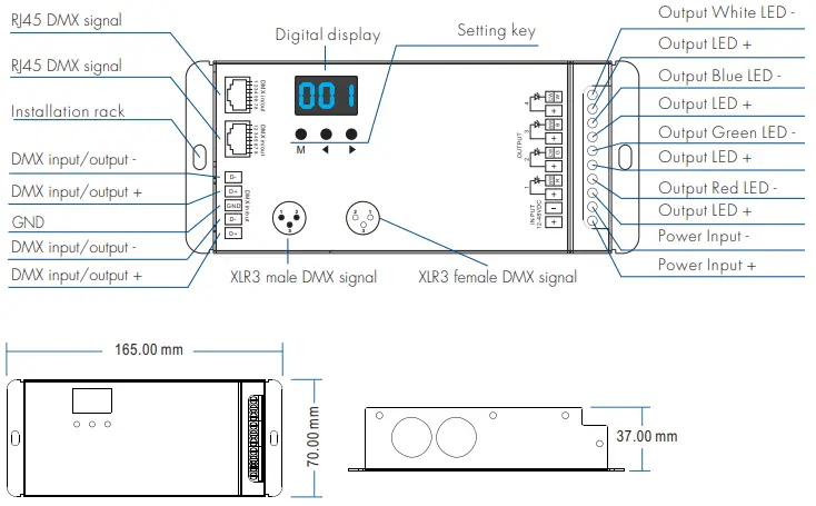 superlighting D4C-XE 4 Channel Constant Current DMX512 and RDM Decoder-FIG2