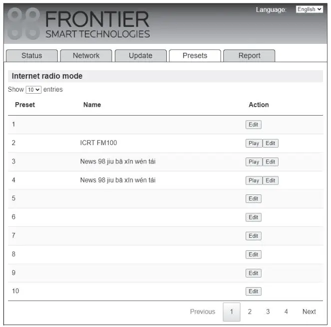 SANGEAN WFR-28BT Ultra Compact Portable Internet Radio - After entering the name and the URL of the internet