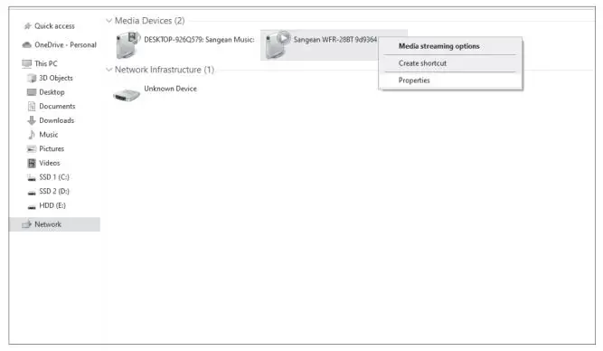 SANGEAN WFR-28BT Ultra Compact Portable Internet Radio - On the Windows PC, open [Explorer]