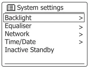 SANGEAN WFR-28BT Ultra Compact Portable Internet Radio - System settings