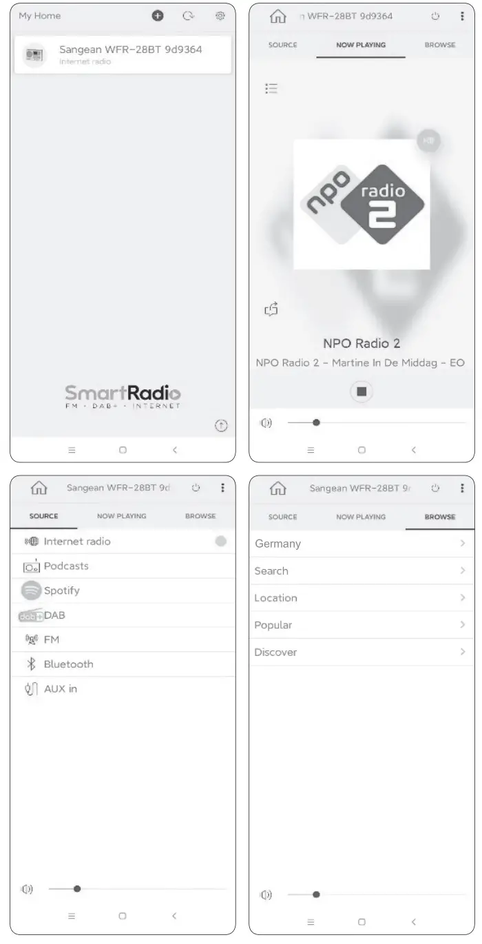 SANGEAN WFR-28BT Ultra Compact Portable Internet Radio - Using the UNDOK app to control the radio