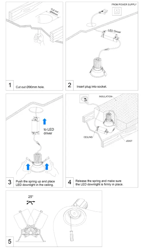 Lucci decor 170010 Custom Tri Colour LED Downlight