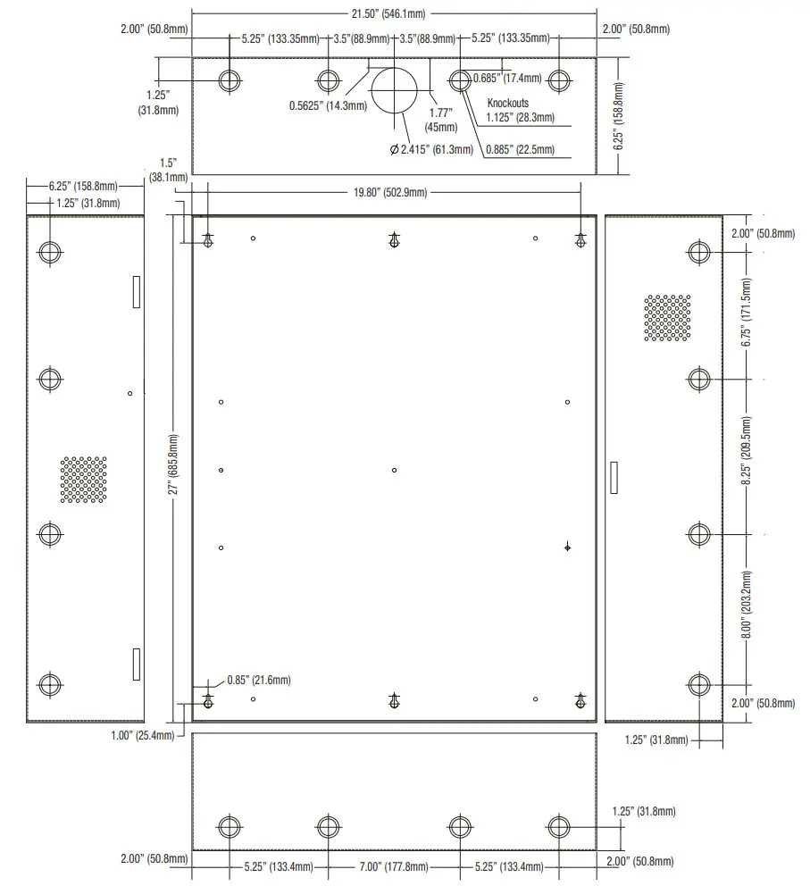 Altronix Trove1V1 Trove1 Enclosure - Dimensions 2