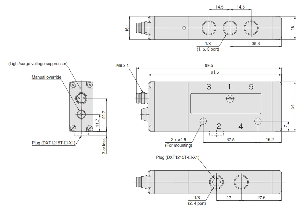 SMC DXT1215 Series High Speed Pilot Operated Solenoid Valve - fig 1