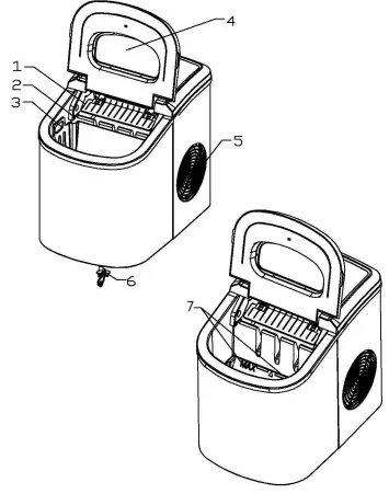 WELLFOR EP-HPY-22769SL Mini Portable Electric Ice MakerFIG2