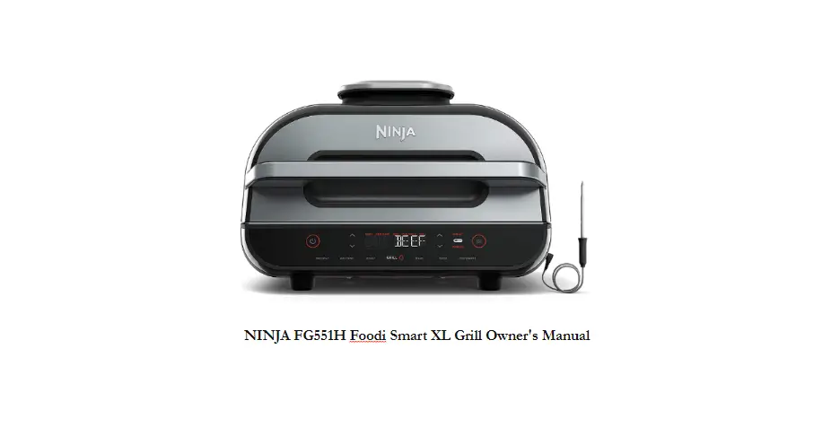 Ninja Fg551h Foodi Smart Xl Grill Owner's Manual