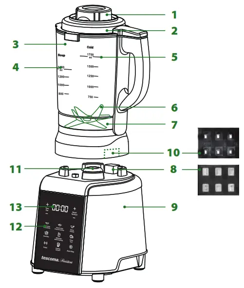 PRESIDENT tescoma 909050 Soup Maker with Blender - fig