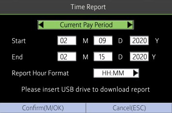 NGTeco Time Clock - D1 - Download Time Report 1