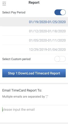 NGTeco Time Clock - D1 - Download Time Report from App