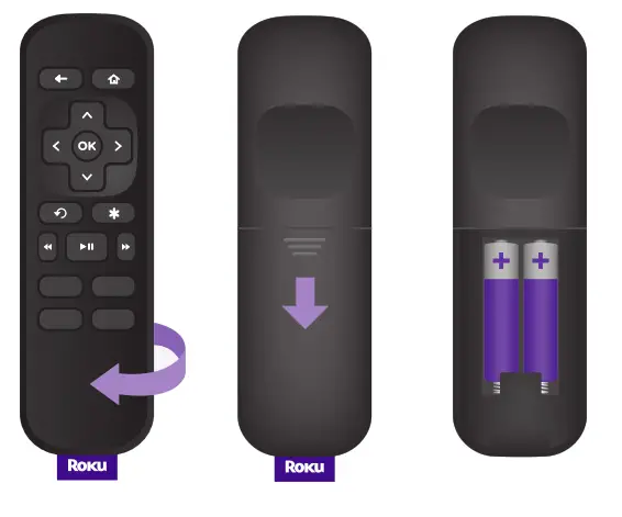 Roku 3930R Express Streaming Media Player Insert batteries