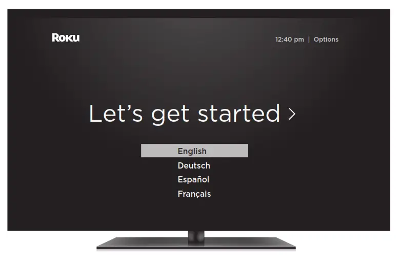 Roku 3930R Express Streaming Media Player screen setup