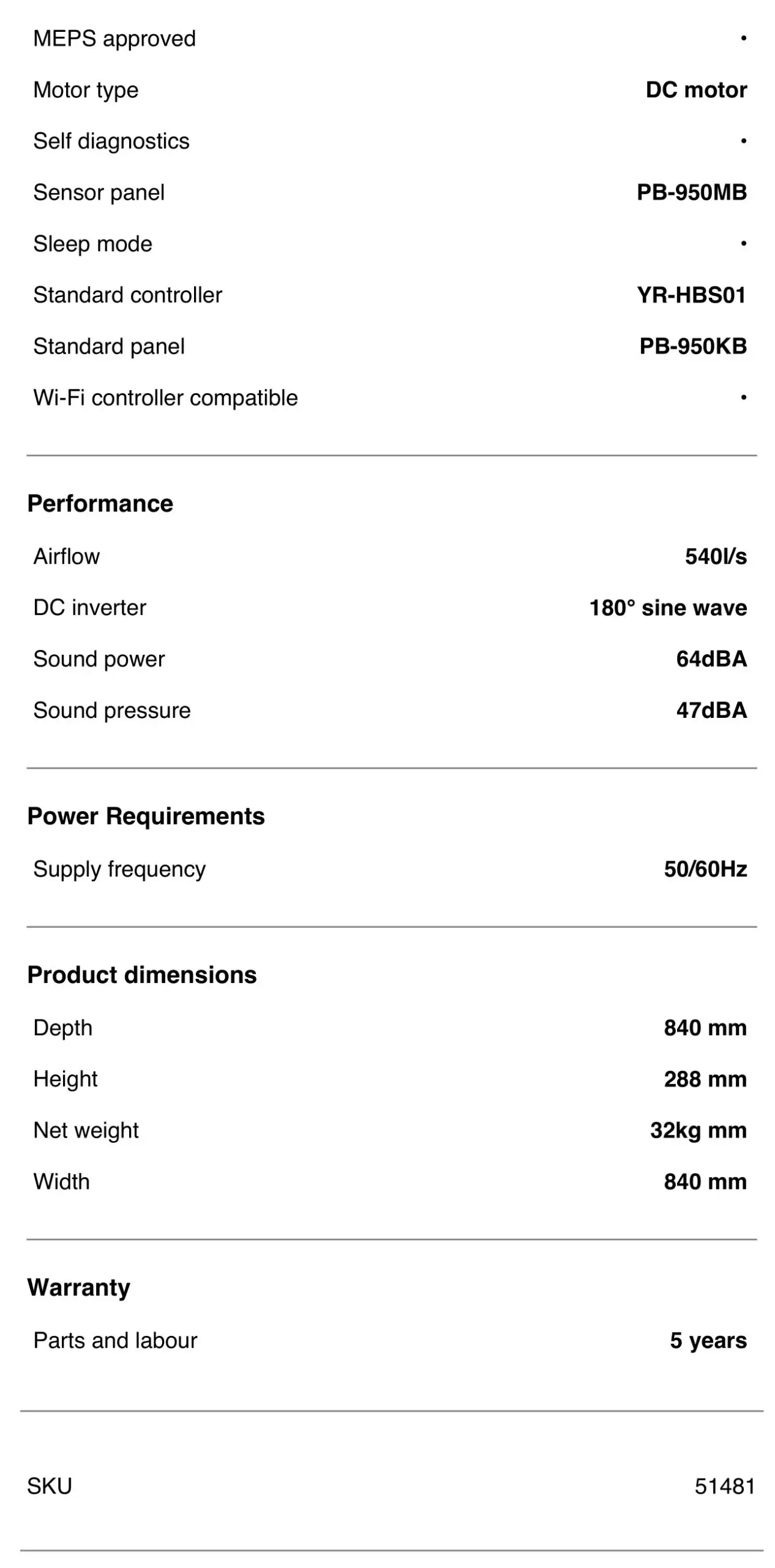 Haier ABH125K5ERG 12.5 kW Cassette - SPECIFICATIONS 2