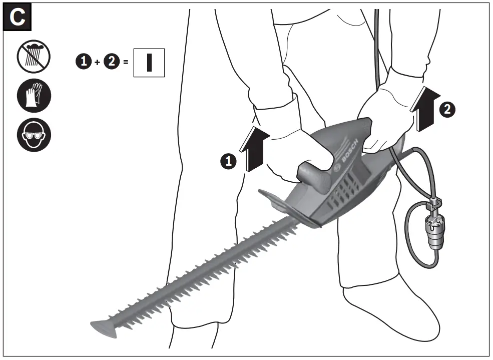 BOSCH EasyHedgeCut 45 Corded Hedge Cutter - Fig 3