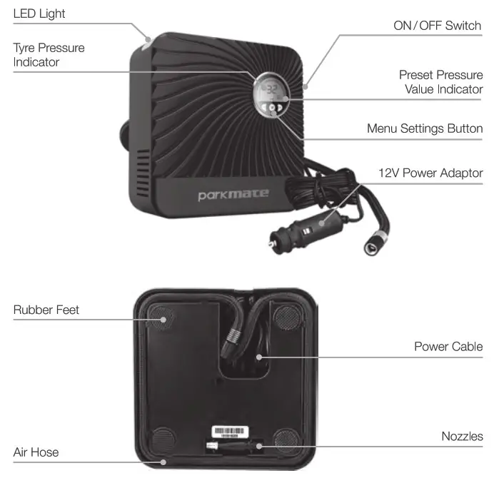 parkmate 17336 Digital Tyre Inflator - product overview