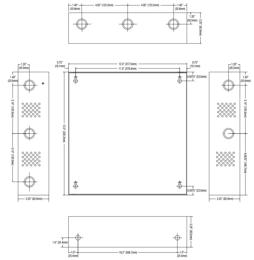 Altronix Netway NetWay4EL Series Ethernet Over Fiber PoE+ Switch Installation Guide - Mechanical Drawing and Dimensions
