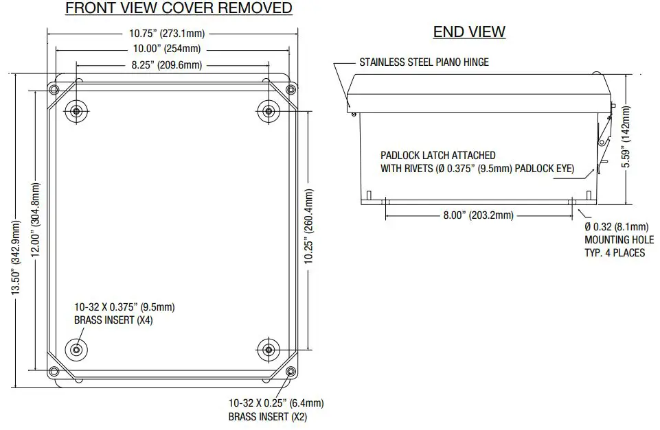 Altronix Netway NetWay4EL Series Ethernet Over Fiber PoE+ Switch Installation Guide - Mechanical Drawing and Dimensions