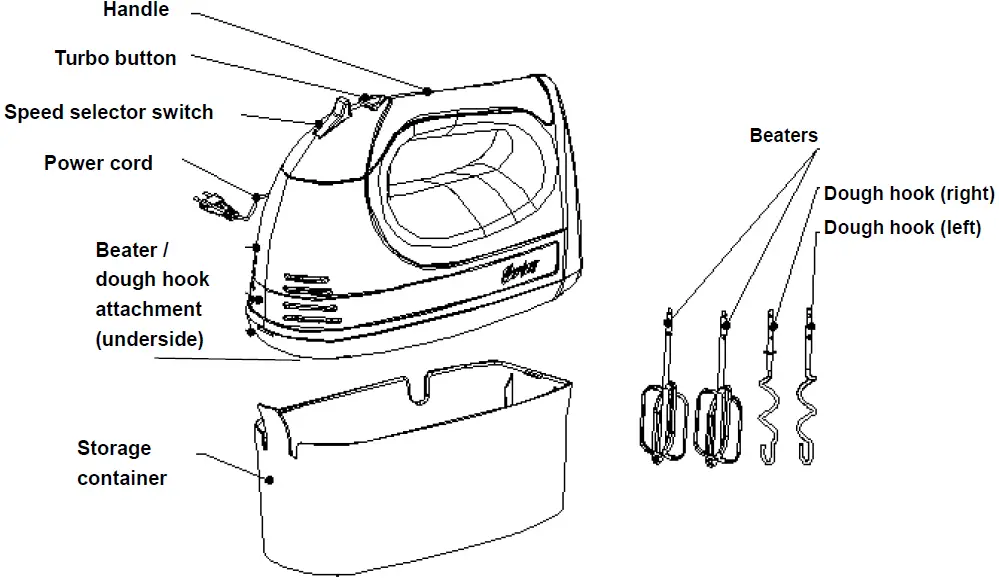 LIVING CO 9401063977444 Hand Mixer with Container 250W 01