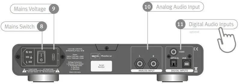 spl Phonitor se VOLTAiR Headphone Amplifier with DAC -Rearview