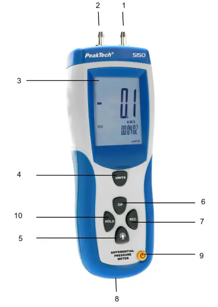 PeakTech 5150 Differential Pressure Meter with USB - fig