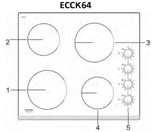 Euromaid 60cm Ceramic Cooktop ECCK64 - FIGURE 1