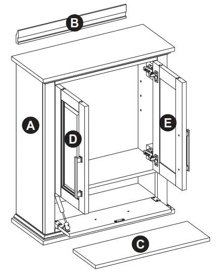 allen roth 1789WC 24 201 Brookview White Wall Cabinet - fig 2