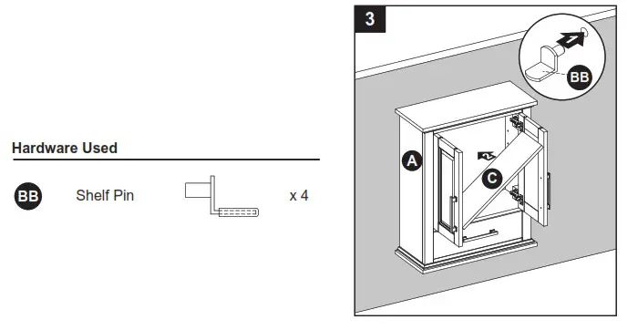 allen roth 1789WC 24 201 Brookview White Wall Cabinet - fig3