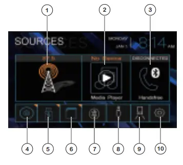 JENSEN DVD Multimedia Receiver with Bluetooth - Main Menu