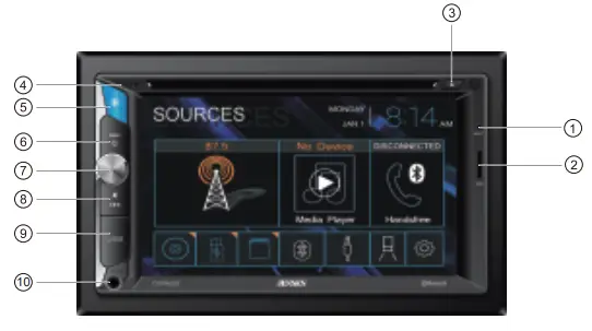 JENSEN DVD Multimedia Receiver with Bluetooth - control