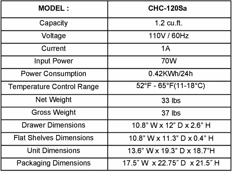 Whynter CHC-120Sa Stainless Steel 1.2 cu. ft. Cigar Humidor 07