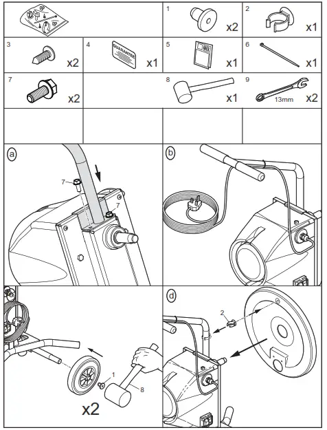 ALTRAD BELLE MINIMIX 130 Cement Mixer - Assembly Instructions
