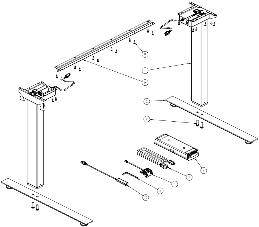 UNBRANDED 140533 Height Adjustable Table - TABLE WITH ANTI SAG BAR