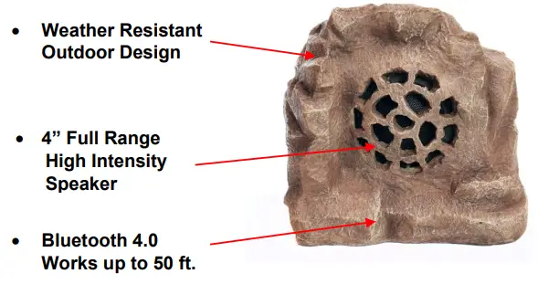 Alpine QLP542SLR-BR Solar Bluetooth-Enabled Rock Speaker - FEATURES