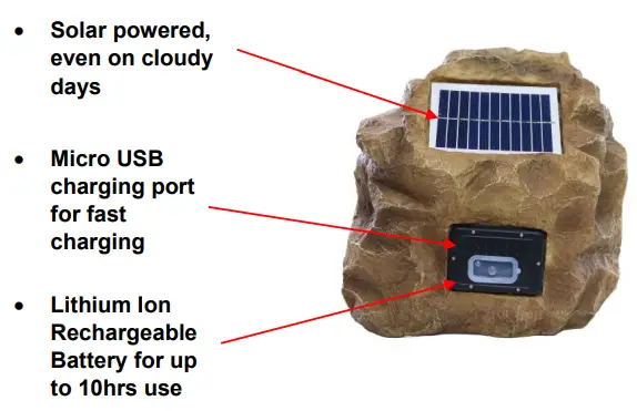 Alpine QLP542SLR-BR Solar Bluetooth-Enabled Rock Speaker -FEATURES2