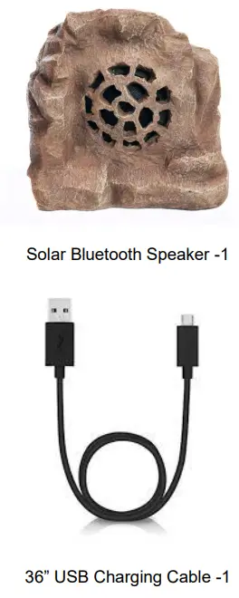 Alpine QLP542SLR-BR Solar Bluetooth-Enabled Rock Speaker - WHAT’S INCLUDED