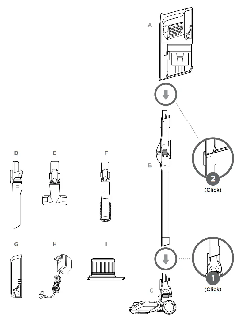 Shark IZ462H DuoClean PowerFins Cordless Vacuum with Self-Cleaning Brushroll - ASSEMBLY