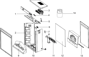 TWIN-STAR Fireplace EXPLODED VIEW