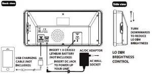 BLAUPUNKT CR15 Digital Alarm Clock Radio with USB Charging-- Front--