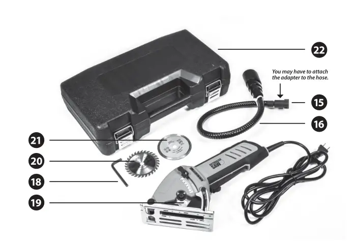 ROTORAZER RZ120 Compact Circular Saw - Description of the Tool,Tool Inserts