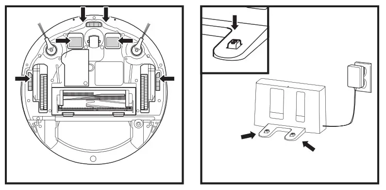 CLEANING SENSORS AND CHARGING CONTACTS