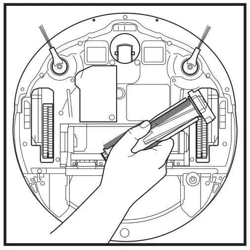 Lift out the brushroll and remove any debris
